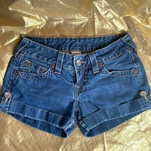 True religion denim shorts